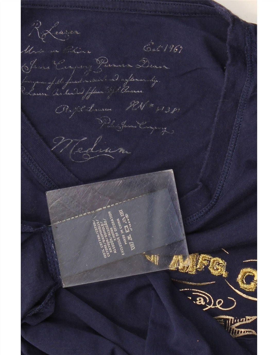 Tricou grafic Ralph Lauren pentru femei Top UK 12 Medium Bleumarin