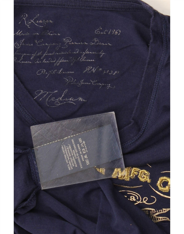 Tricou grafic Ralph Lauren pentru femei Top UK 12 Medium Bleumarin