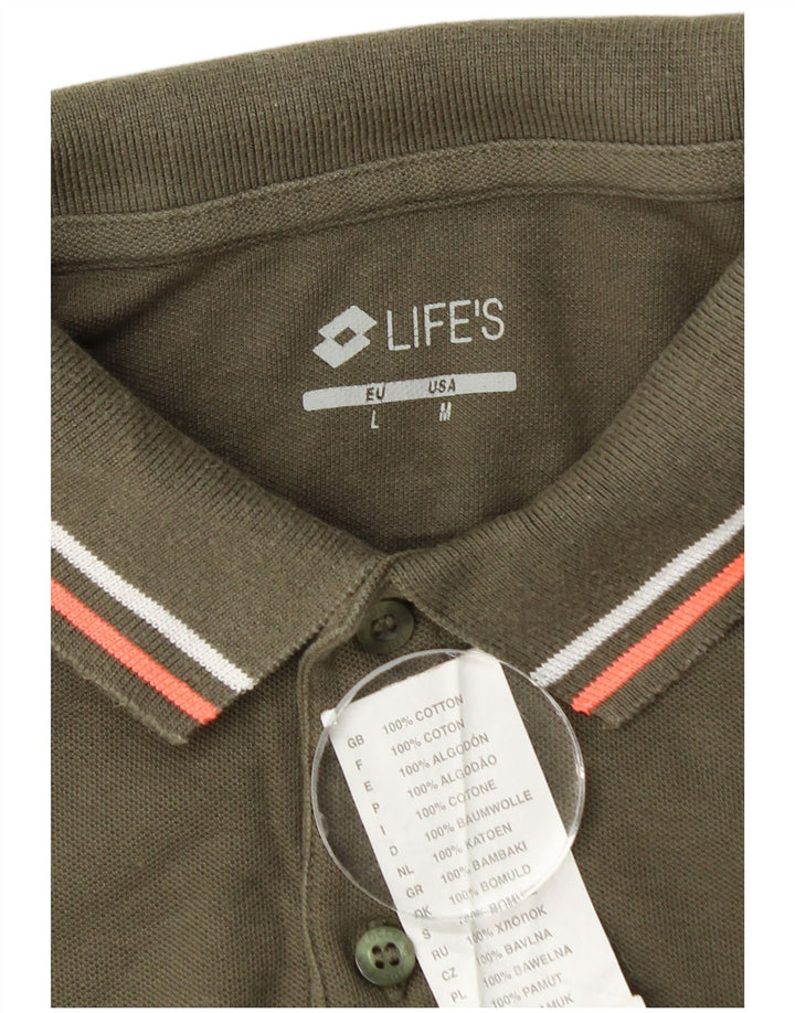 Tricou polo Lotto pentru bărbați, bumbac kaki mediu