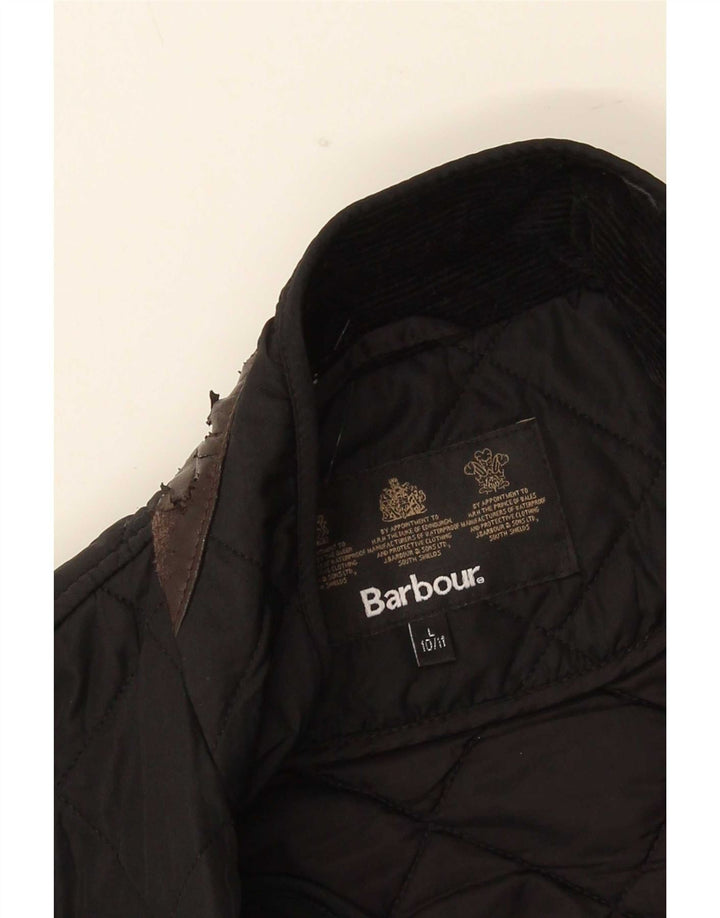 Jachetă matlasată Barbour pentru băieți 10-11 ani, mare, neagră
