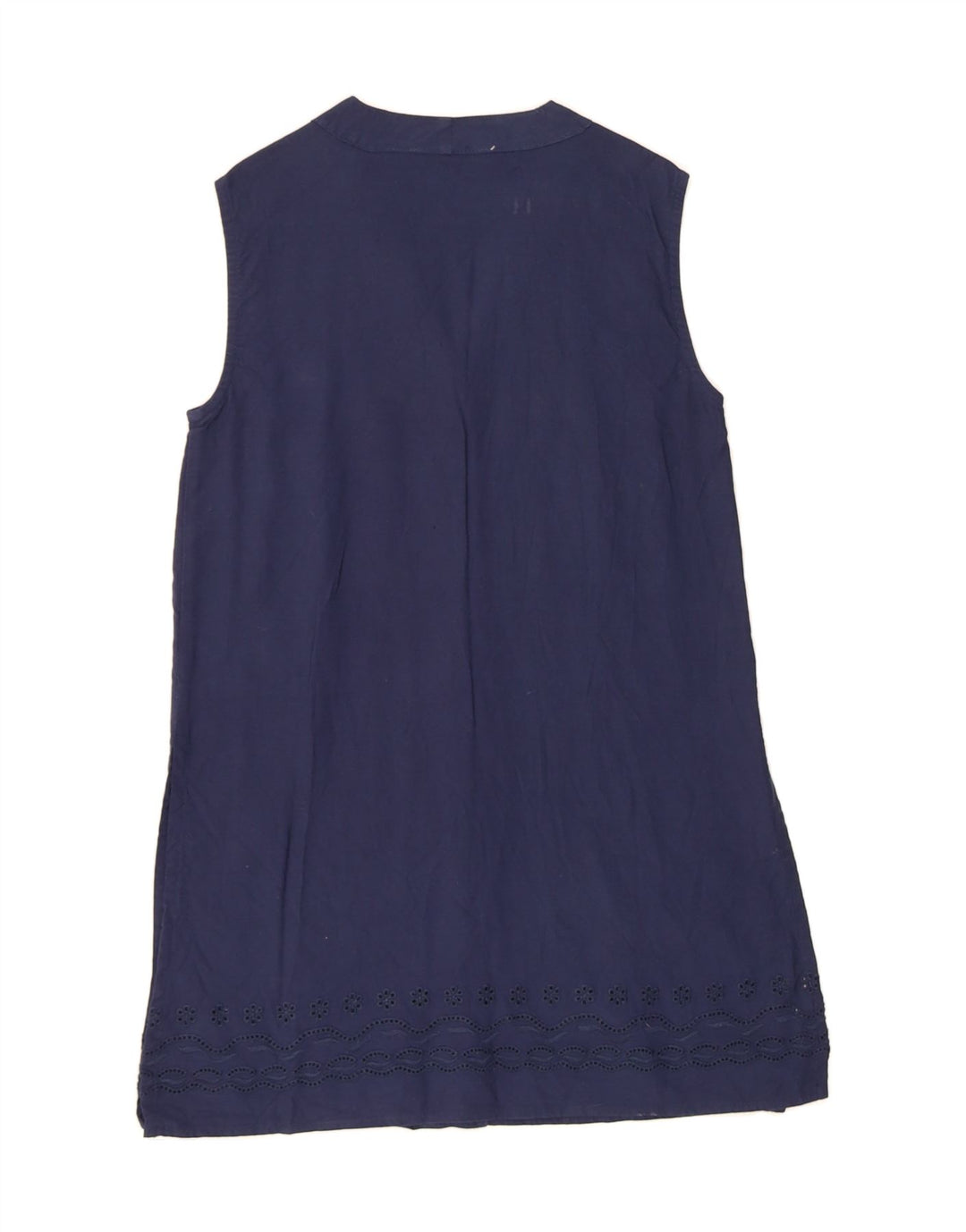 NAF NAF Womens Sleeveless Shirt UK 8 Small Navy Blue Vintage Naf Naf and Second-Hand Naf Naf from Messina Hembry 