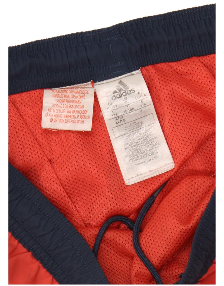 Pantaloni scurți sport adidas băieți 15-16 ani poliester color bloc roșu