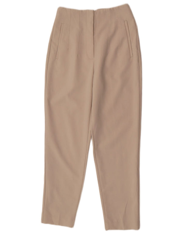 Pantaloni chino conici pentru femei cu talie înaltă Zara Mici L26 L26 Alb cadru