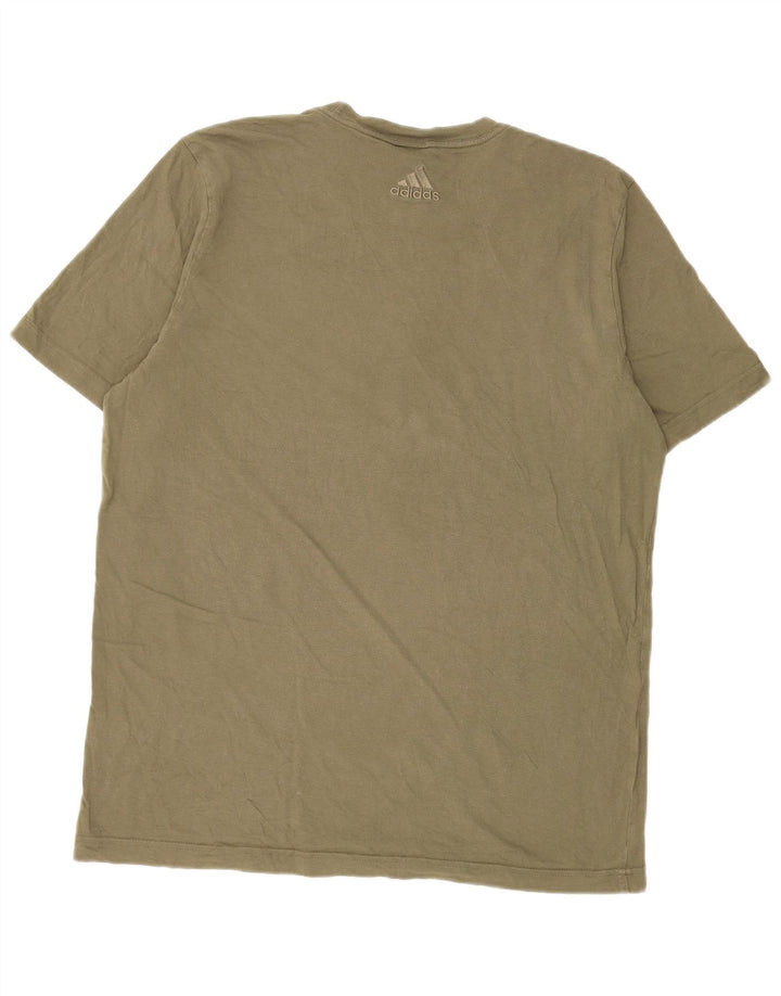 Tricou grafic pentru bărbați Adidas Top Mediu Kaki Bumbac