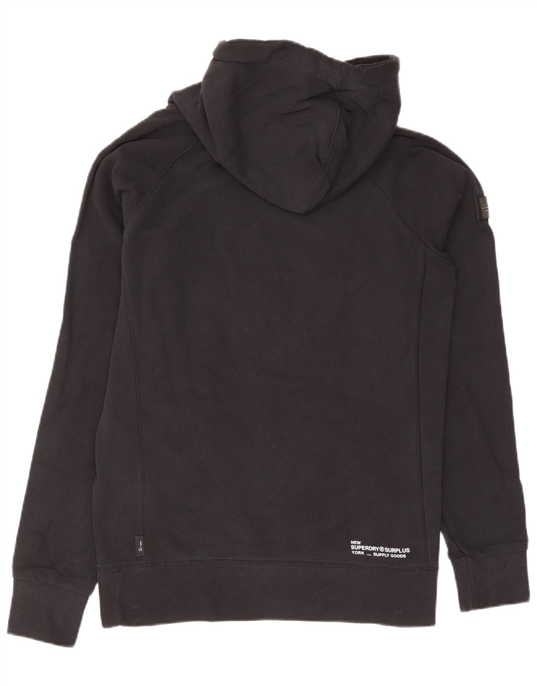Pulover cu glugă grafic Superdry pentru bărbați, bumbac mediu negru