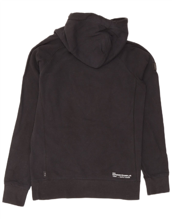 Pulover cu glugă grafic Superdry pentru bărbați, bumbac mediu negru