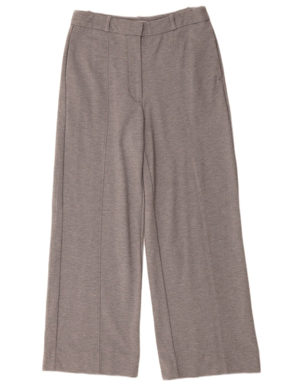 Jaeger Pantaloni largi pentru femei cu talie înaltă UK 10 Small W28 L28 gri viscoză