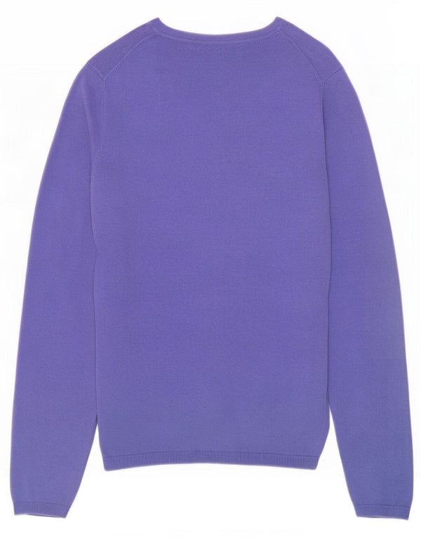 Pulover pentru femei Tommy Hilfiger cu decolteu în V UK 10 Bumbac violet mic