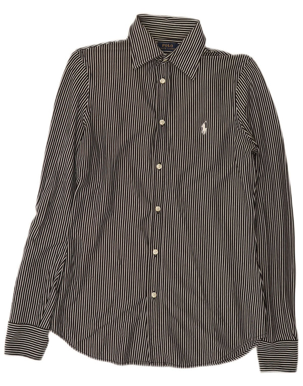 Polo Ralph Lauren Mens Dress Shirt Small Black Pinstripe Cotton