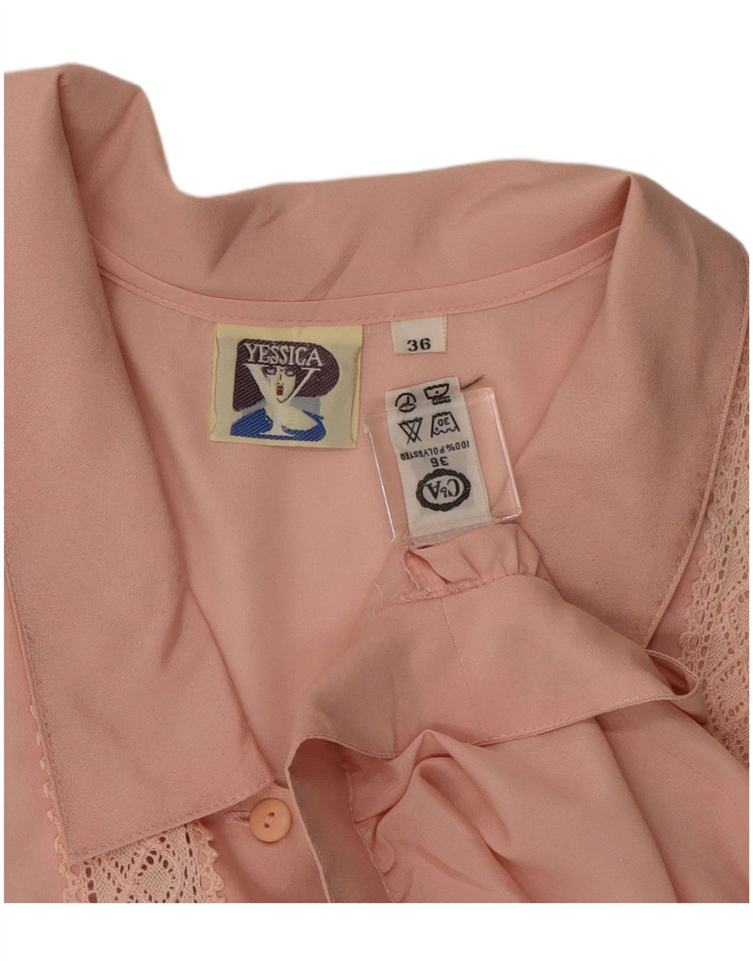 Bluză pentru femeie Yessica, cămașă crop EU 36, poliester roz mic