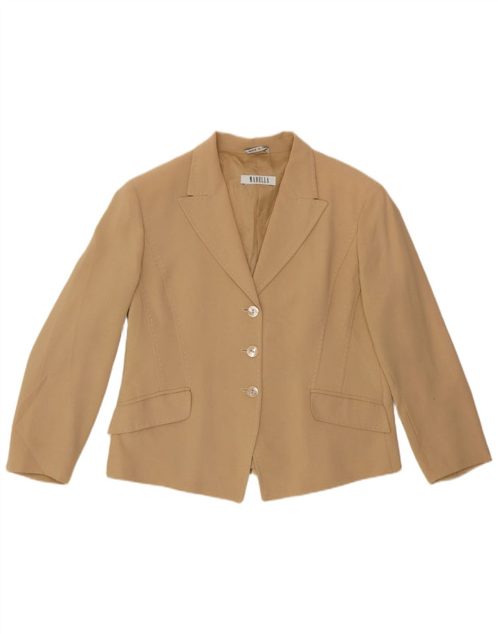 Jachetă Blazer pentru femei Marella cu 3 nasturi UK 18 XL Bej Viscoză