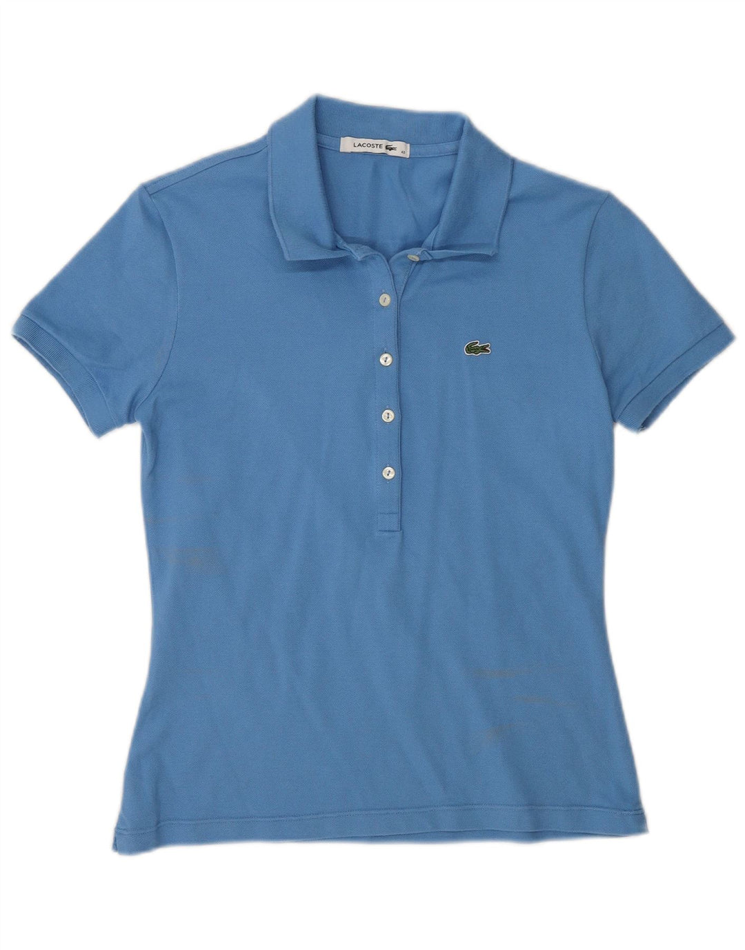 Tricou polo Lacoste pentru femei, mărimea 40, bumbac albastru mediu