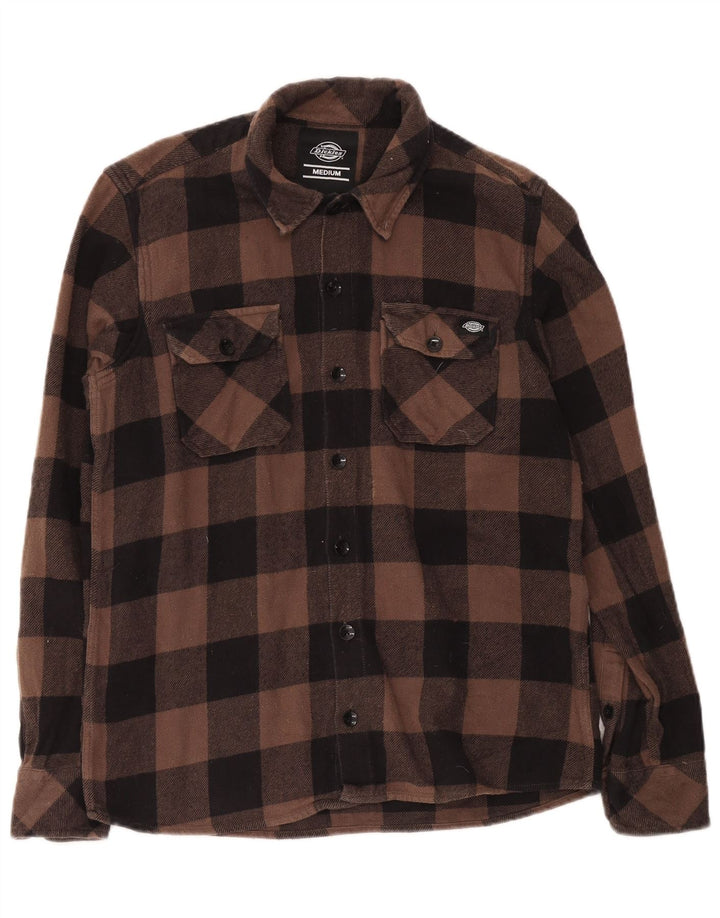 Cămașă de flanel pentru bărbați Dickies, din bumbac maro vichy