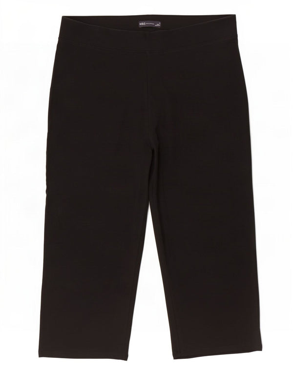 Leggings Capri pentru femei Marks & Spencer UK 16, mare, negru, bumbac