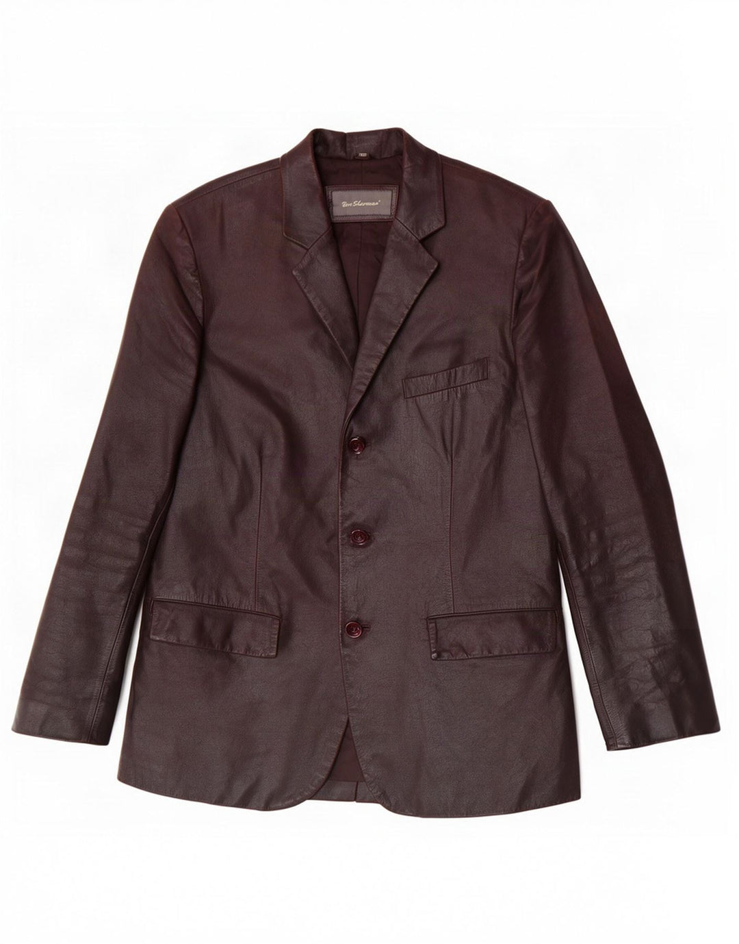 Jachetă pentru bărbați Ben Sherman din piele cu 3 nasturi, UK 38, maro mediu