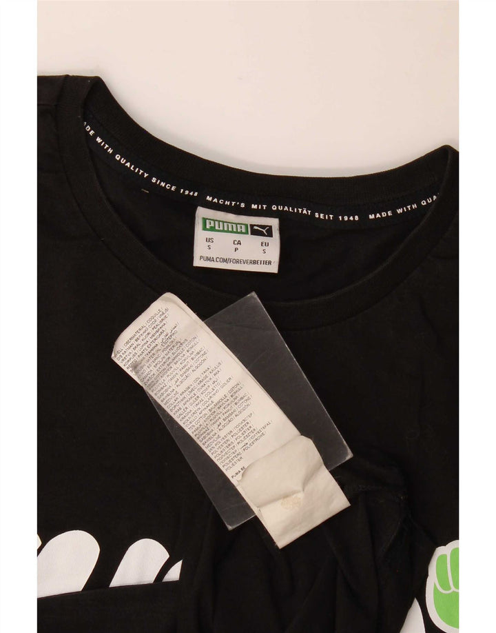 Tricou grafic Puma pentru bărbați Top mic, negru, bumbac
