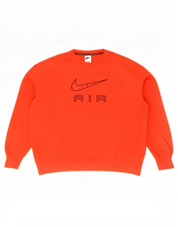 Pulover Nike pentru bărbați, cu grafică largi, bumbac, portocaliu