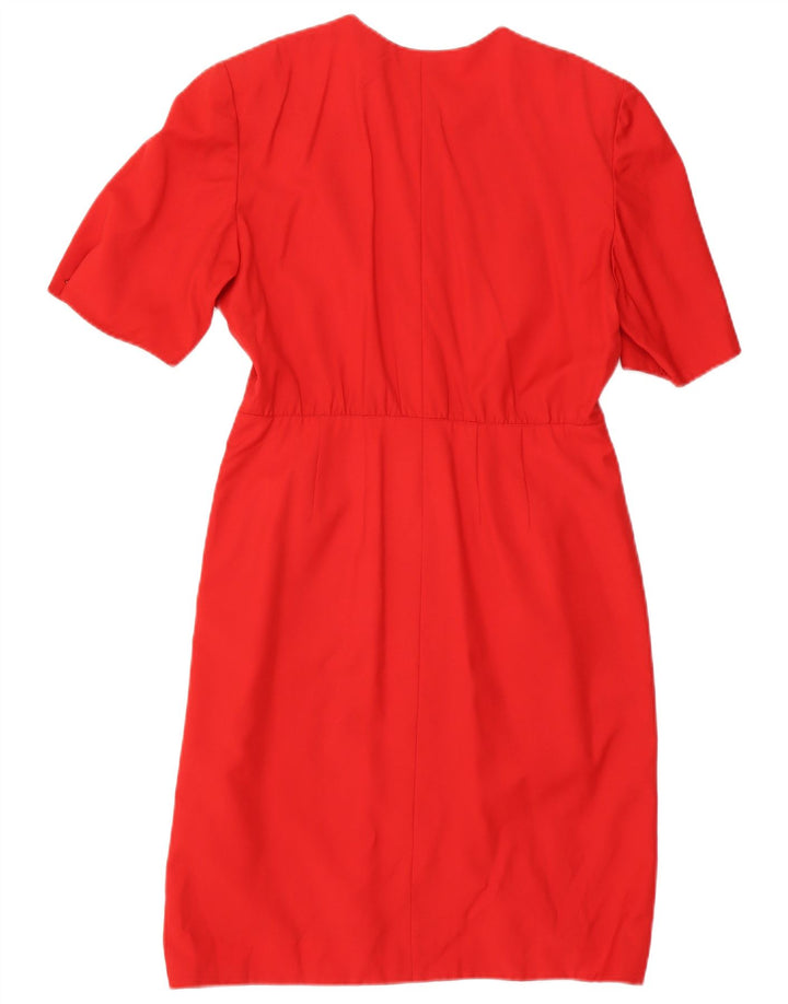 Vintage Womens Theath Dress UK 14 Medium Red