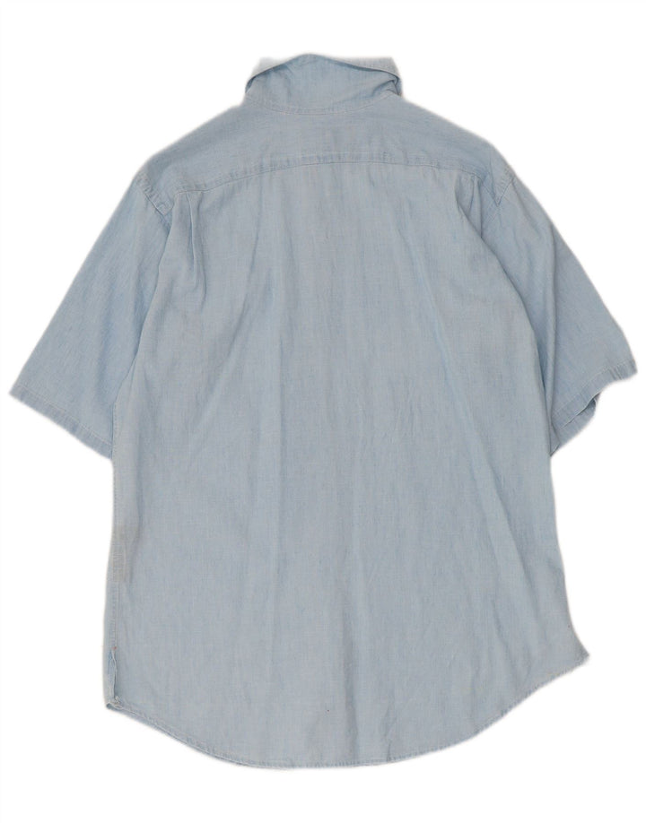 Cămașă supradimensionată cu mânecă scurtă pentru femei Ralph Lauren US 4 Small Blue Bumbac