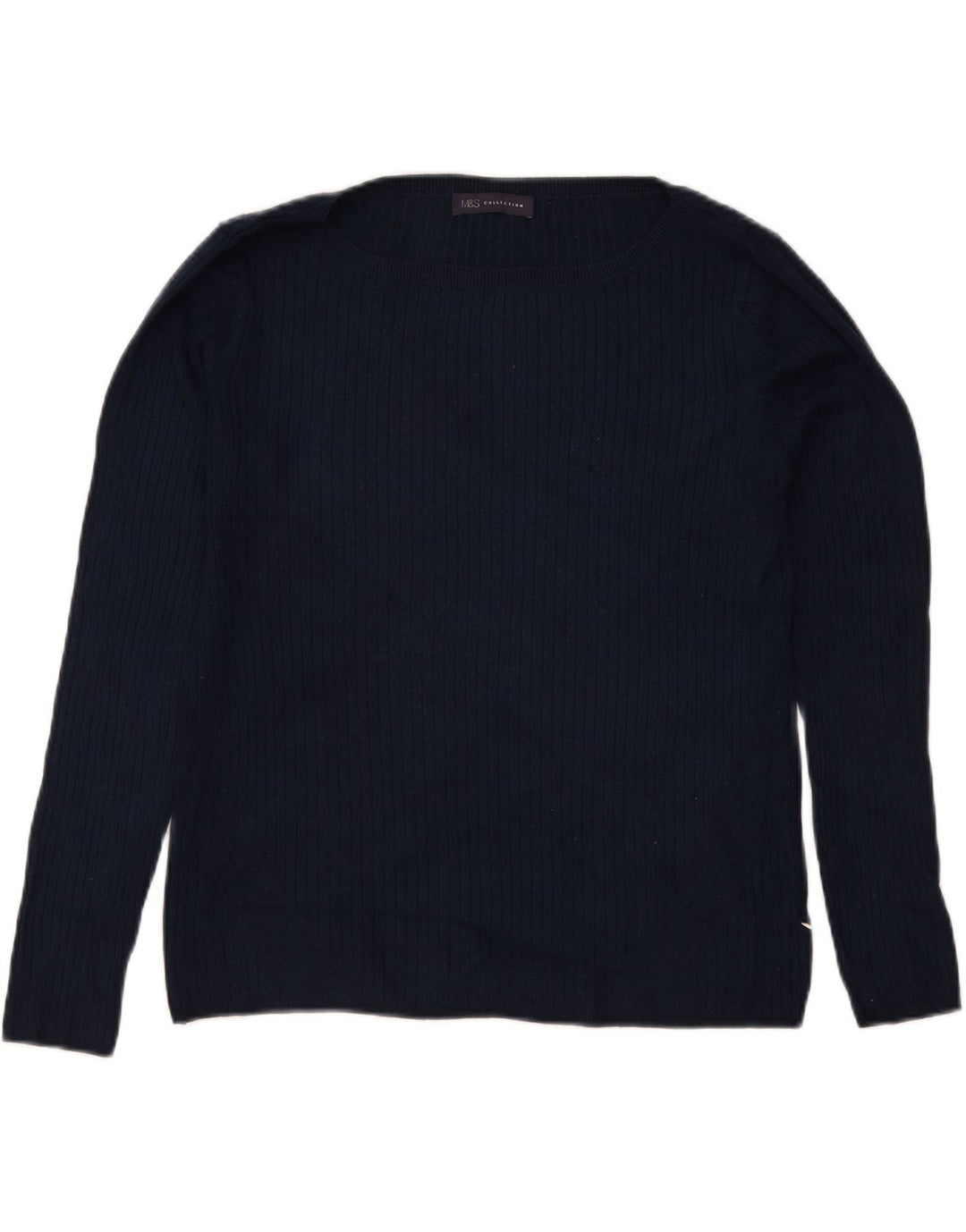 Pulover pentru femei Marks & Spencer cu decolteu cu barca UK 12 Medium Bleumarin