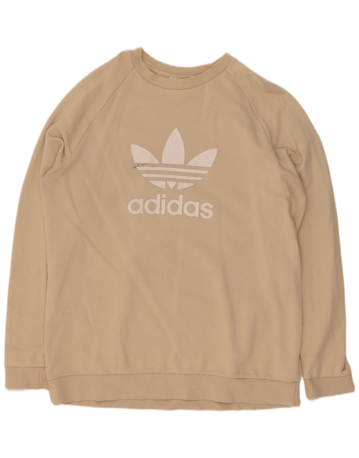 Hanorac grafic pentru bărbați Adidas Jumper XL, bej, bumbac