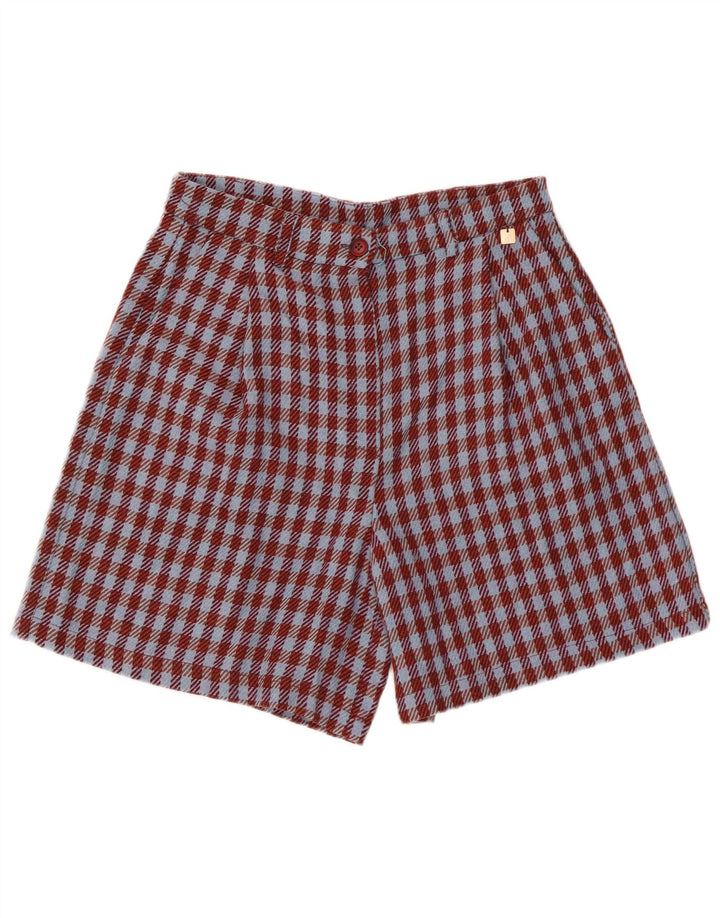 Pantaloni scurți casual vintage pentru femei IT 42 Medium W28 Burgundy Houndstooth