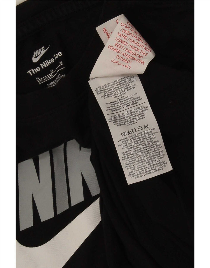 Tricou grafic Nike pentru băieți Top 10-11 ani bumbac negru mediu