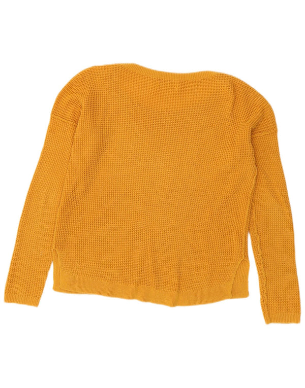 Pulover Hollister pentru femei cu gât de barcă supradimensionat UK 10 Small Yellow
