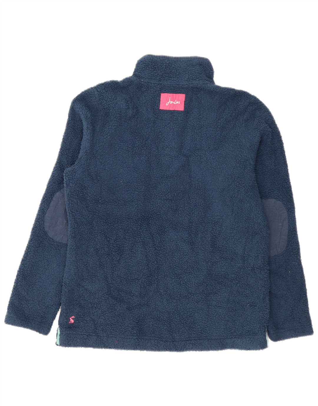 Pulover pentru femei Joules, supradimensionat, cu gât cu nasturi, fleece UK 12 Medium Bleumarin