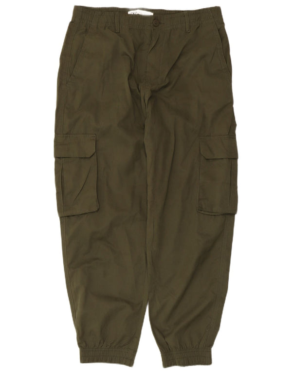 Pantaloni cargo pentru femei Zara Crop Joggers Mediu L31 L25 Kaki