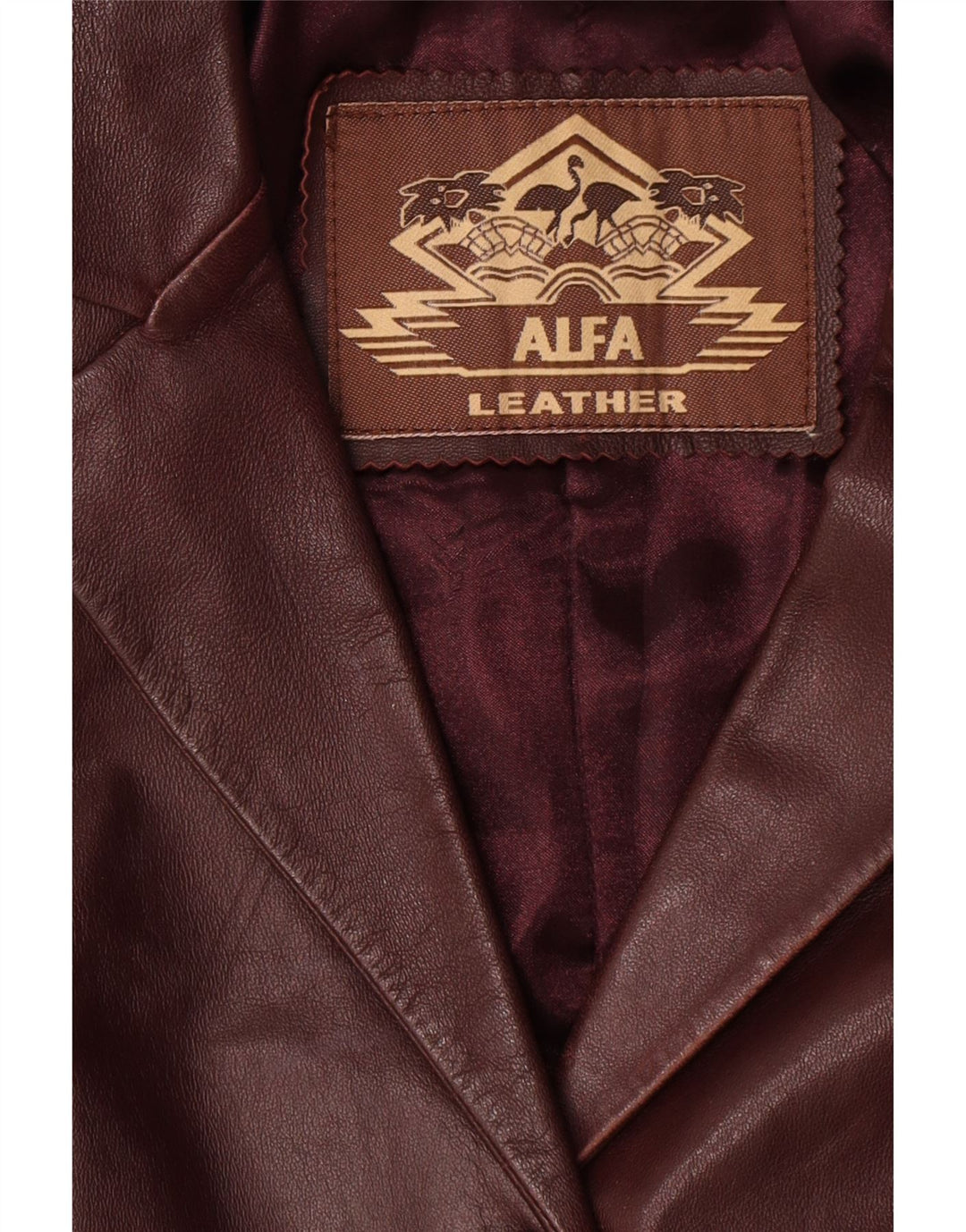 Palton de piele Alfa pentru femei UK 10 Mic din piele de culoare burgundă