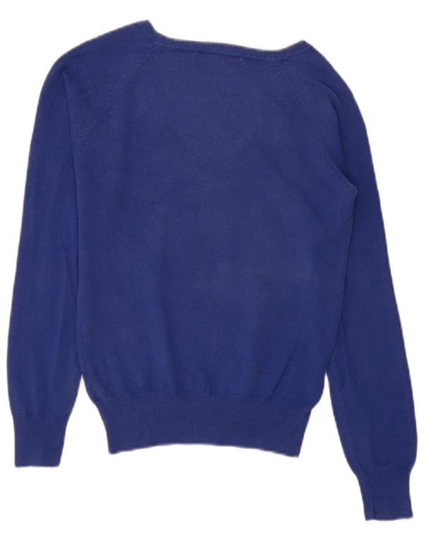 Zara Womens V-Neck Jumper Sweater UK 10 Small Blue
