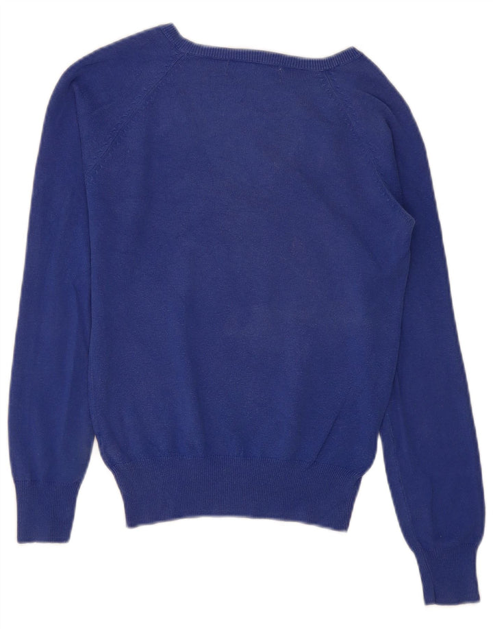 Pulover cu decolteu în V Zara pentru femei UK 10 Small Blue