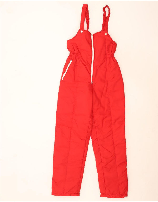 Salopetă de schi fără mâneci vintage pentru femei UK 12 Medium Red
