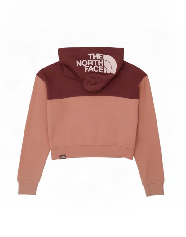 Jumper The North Face pentru fete Crop Hoodie 9-10 ani Roz mediu colorblock