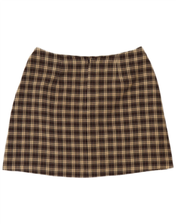 Fusta mini pentru femei Dorothy Perkins UK 16 Large W32 Brown Check Poliester