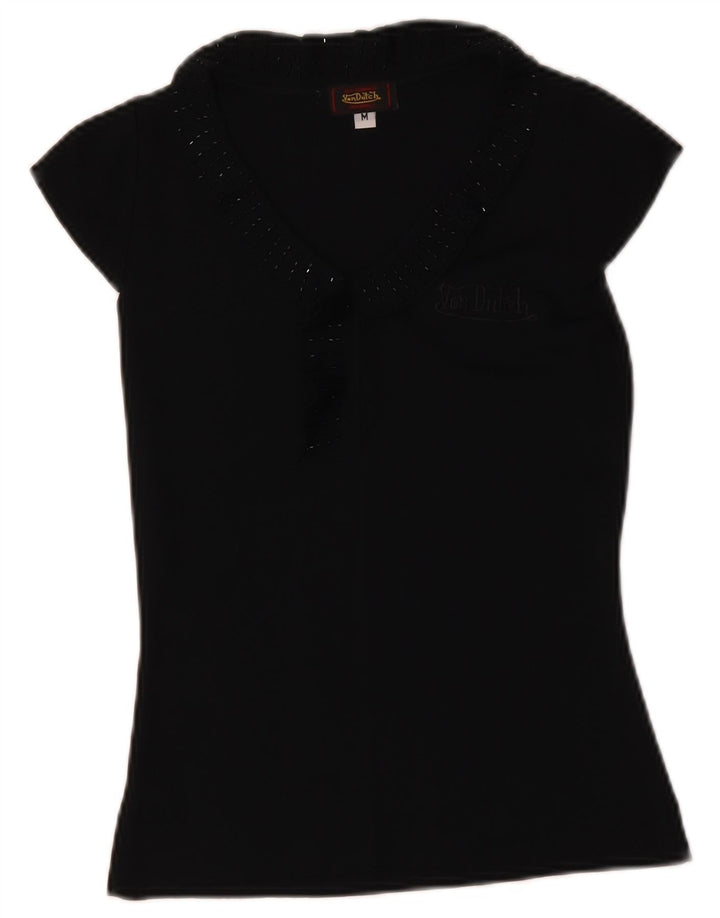 Bluză pentru femei Von Dutch UK 12 microfibre negre medii