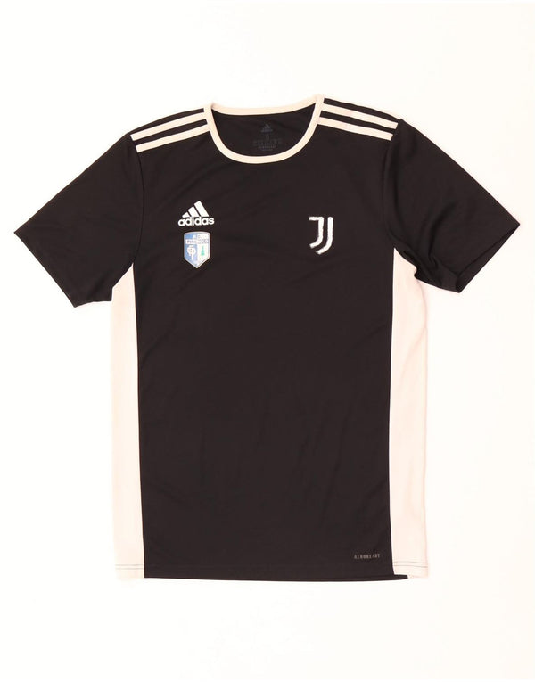 Tricou cu grafic Juventus pentru bărbați Adidas Top mic, negru, poliester bloc de culoare