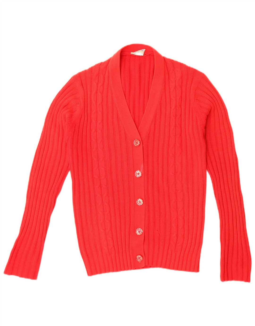 Pulover Cardigan Vintage pentru Damă IT 42 Roșu Mediu Acrilic