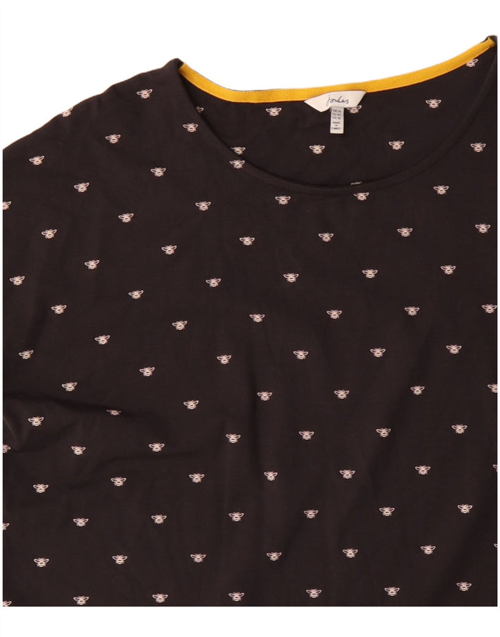 JOULES Rochie tricou cu model abstract supradimensionat pentru femei UK 14 Large Black