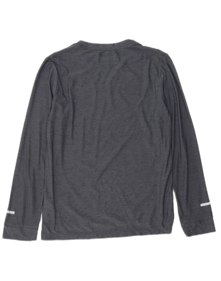RUSSELL ATHLETIC Boys Top Long Sleeve 10-11 Years Large Grey Polyester