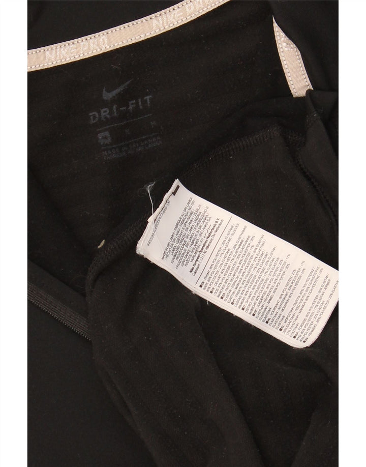 NIKE Womens Graphic Pullover Tracksuit Top UK 12 Medium Black Striped