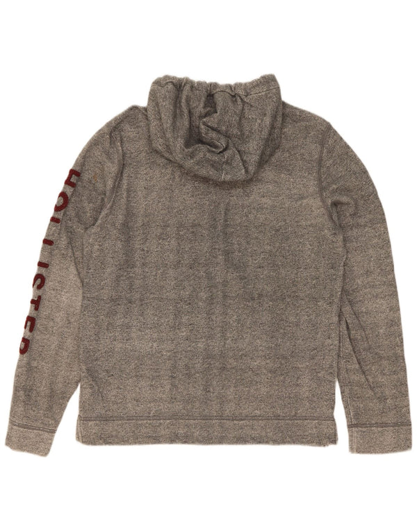 Superdry Mens Graphic Zip Hoodie Sweater Medium Grey Flecked Cotton