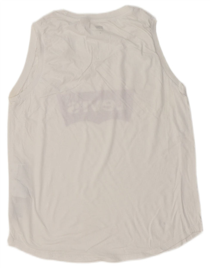 Top cu vestă grafică pentru femei LEVI'S UK 14, bumbac alb mediu