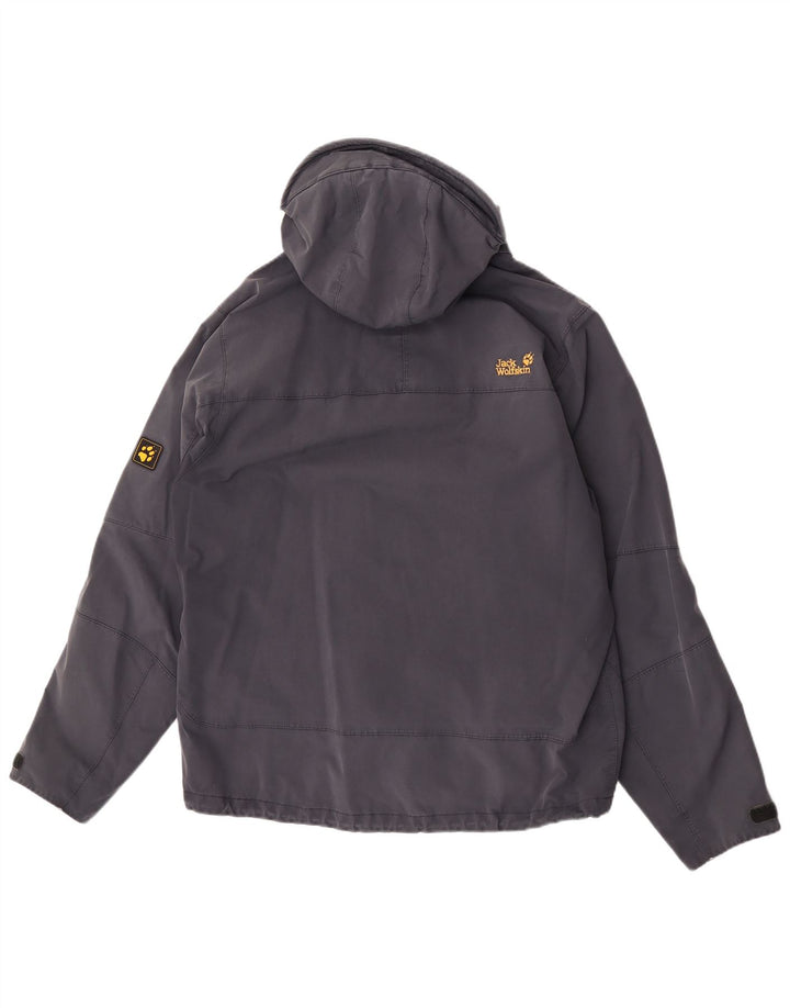 Jack Wolfskin Jachetă de ploaie cu glugă pentru bărbați Marea Britanie 40/42 Poliamidă mare bleumarin