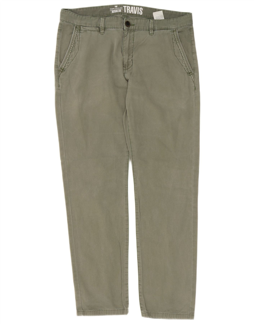 Pantaloni chino pentru bărbați Tom Tailor, cu ajustare normală, L34 L32, bumbac kaki