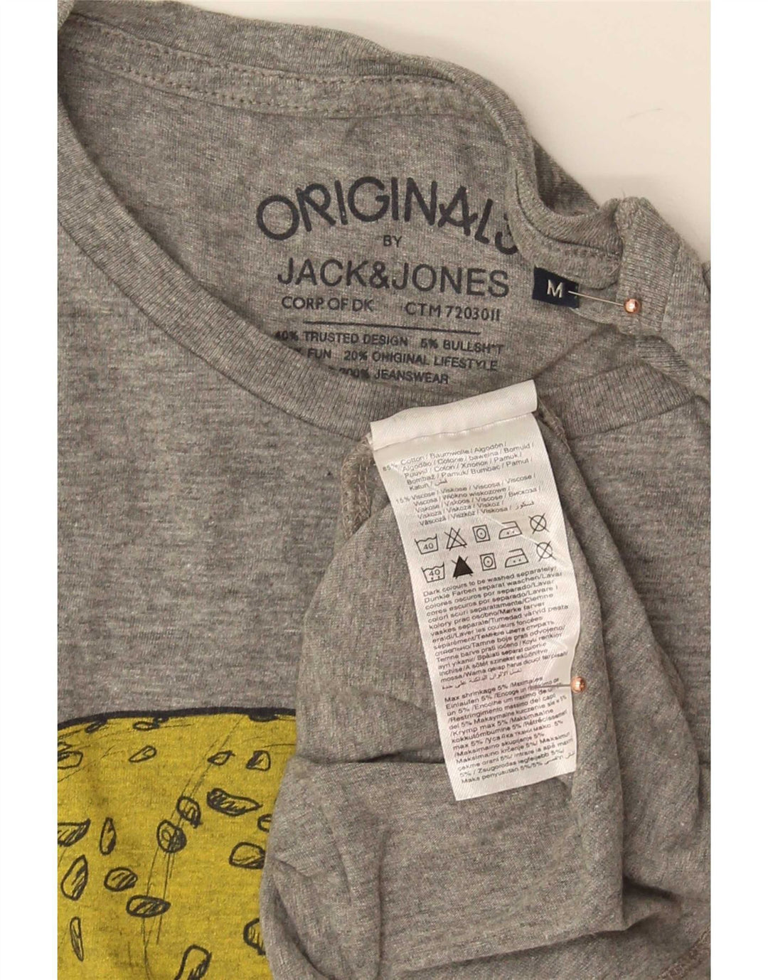 Tricou grafic Jack & Jones pentru bărbați Top din bumbac gri mediu