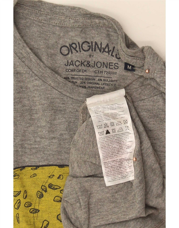 Tricou grafic Jack & Jones pentru bărbați Top din bumbac gri mediu