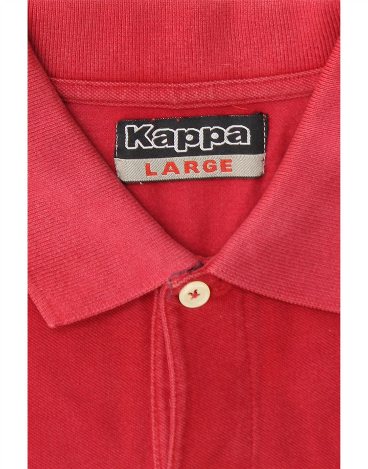 KAPPA Mens Polo Shirt Large Red Cotton