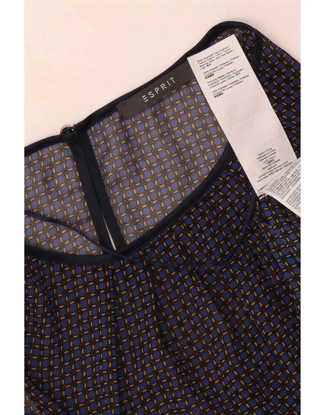Bluză fără mâneci pentru femei Esprit UK 12 Medium bleumarin din poliester check